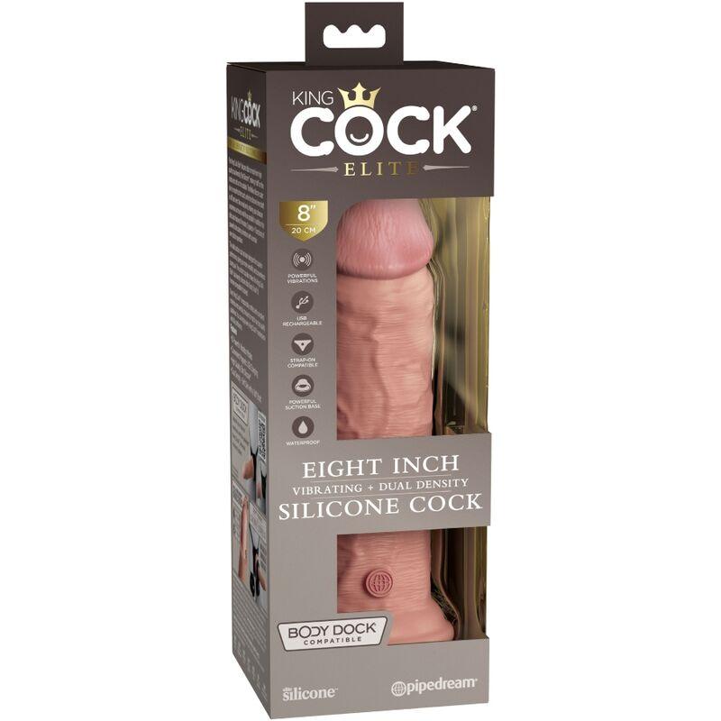 KING COCK - ELITE DILDO REALISTICO VIBRADOR & SILICONA 20.3 CM - Optelum