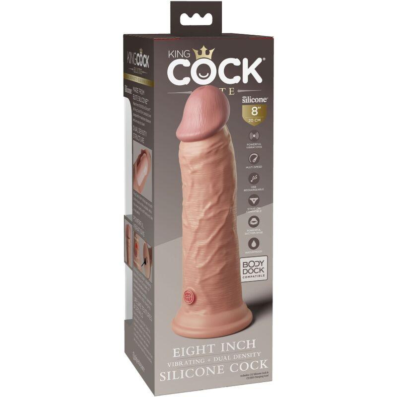 KING COCK - ELITE DILDO REALISTICO VIBRADOR & SILICONA 20.3 CM - Optelum