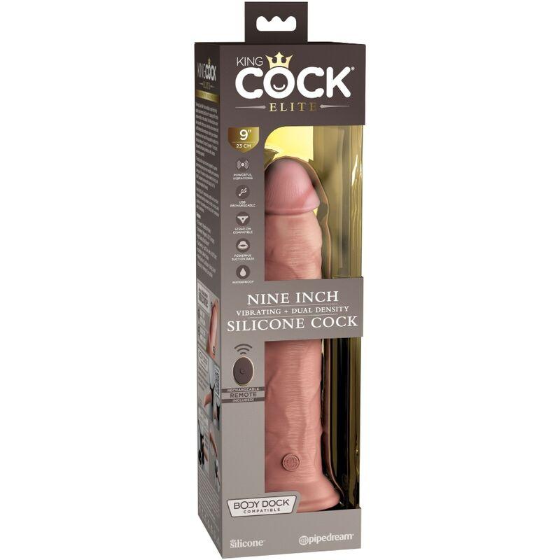 KING COCK - ELITE DILDO REALISTICO VIBRADOR & SILICONA CONTROL REMOTO 23 CM - Optelum