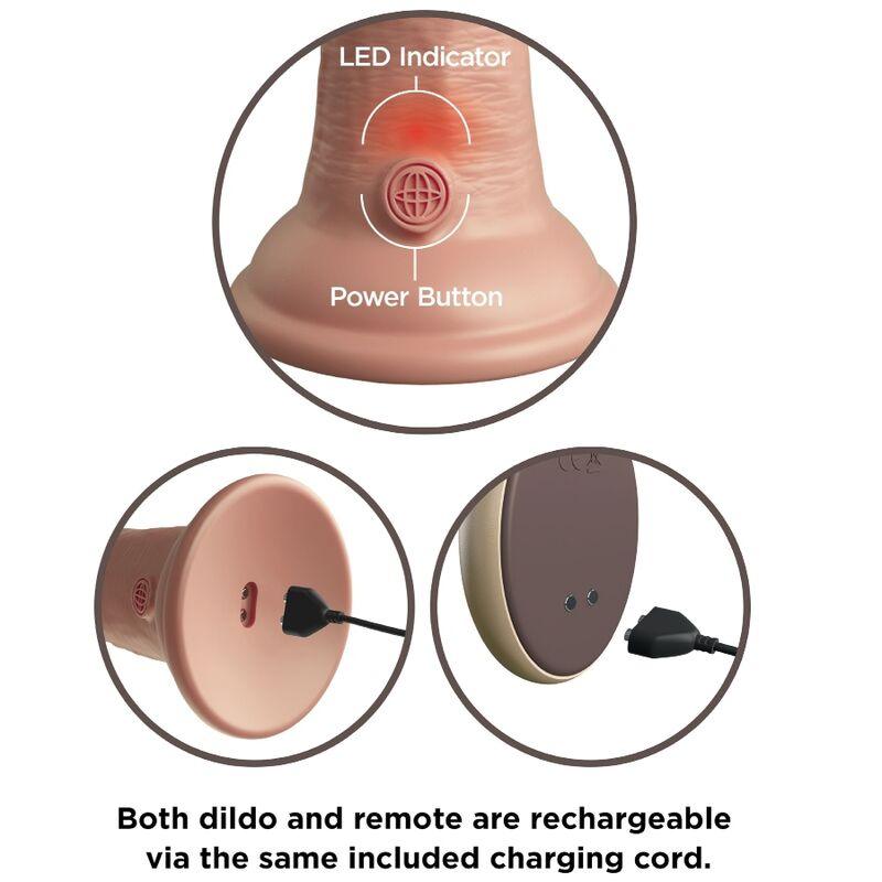 KING COCK - ELITE DILDO REALISTICO VIBRADOR & SILICONA CONTROL REMOTO 23 CM - Optelum