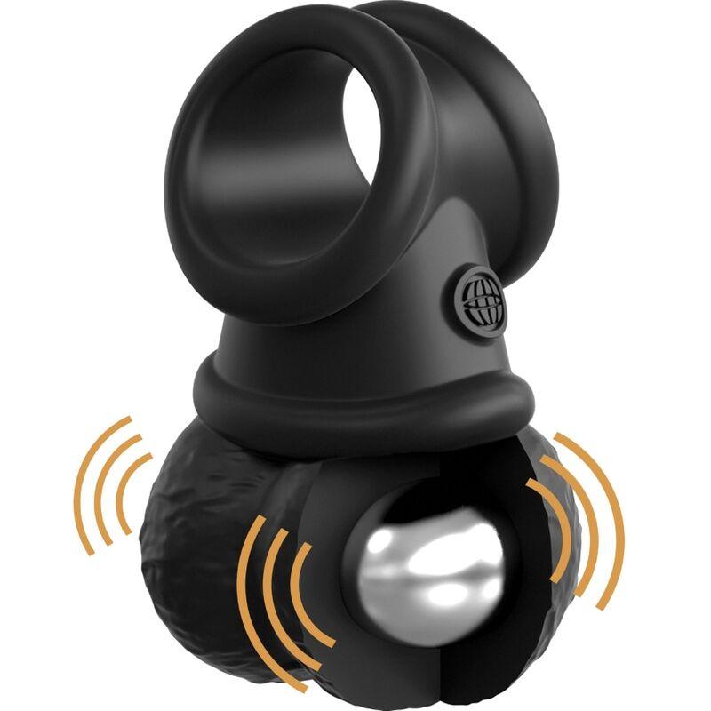 KING COCK - ELITE ANILLO CON TESTICULOS DE SILICONA VIBRADOR - Optelum