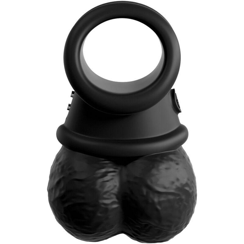 KING COCK - ELITE ANILLO CON TESTICULOS DE SILICONA VIBRADOR - Optelum