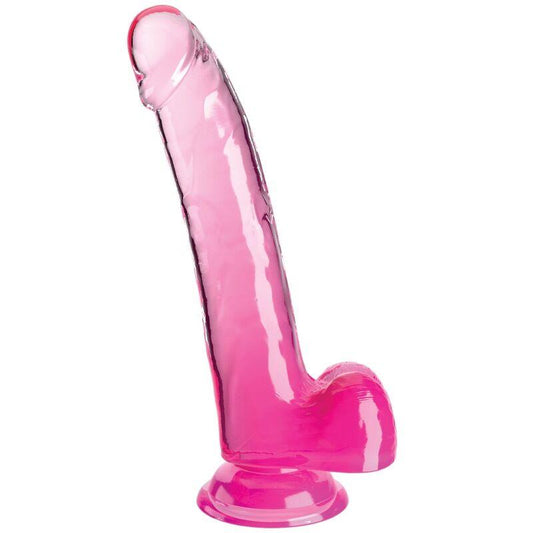 KING COCK - CLEAR DILDO CON TESTICULOS 20.3 CM ROSA - Optelum