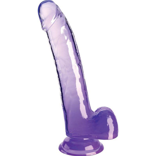 KING COCK - CLEAR DILDO CON TESTICULOS 20.3 CM MORADO - Optelum