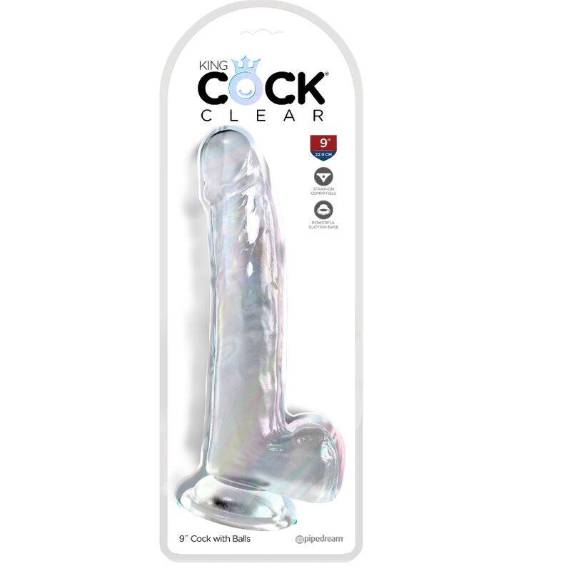 KING COCK - CLEAR DILDO CON TESTICULOS 20.3 CM TRANSPARENTE - Optelum