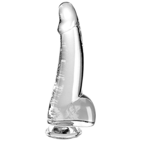 KING COCK - CLEAR DILDO CON TESTICULOS 15.2 CM TRANSPARENTE - Optelum