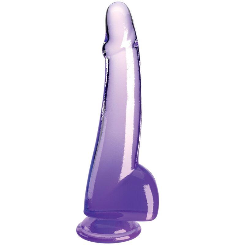 KING COCK - CLEAR DILDO CON TESTICULOS 19 CM MORADO - Optelum