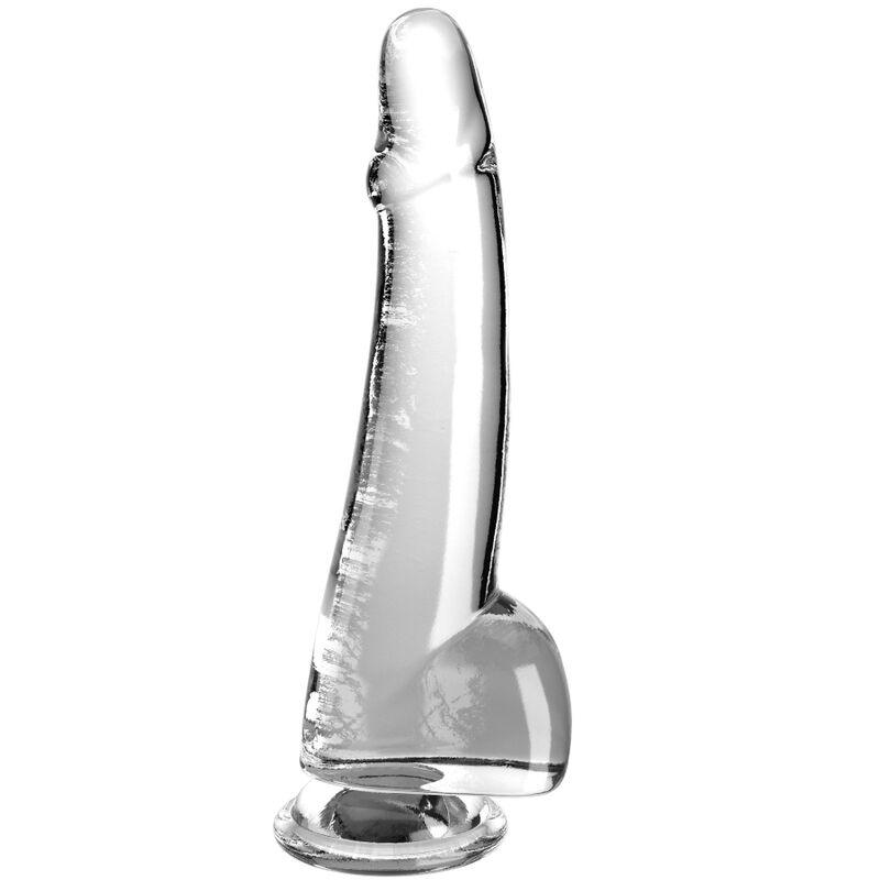 KING COCK - CLEAR DILDO CON TESTICULOS 19 CM TRANSPARENTE - Optelum
