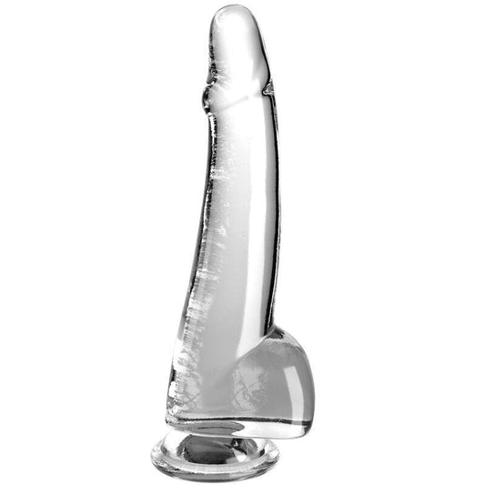 KING COCK - CLEAR DILDO CON TESTICULOS 19 CM TRANSPARENTE - Optelum