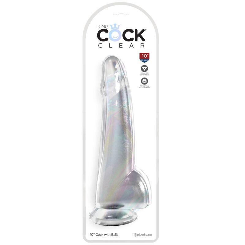 KING COCK - CLEAR DILDO CON TESTICULOS 19 CM TRANSPARENTE - Optelum