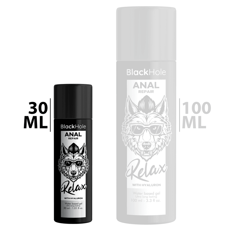 BLACK HOLE - ANAL REPAIR BASE AGUA RELAX CON HYALURON 30 ML - Optelum