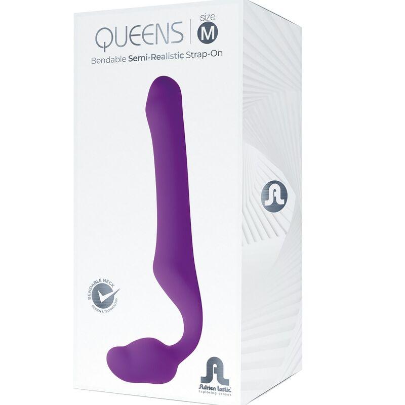 ADRIEN LASTIC - QUEENS STRAP-ON FLEXIBLE VIOLETA TALLA M - Optelum