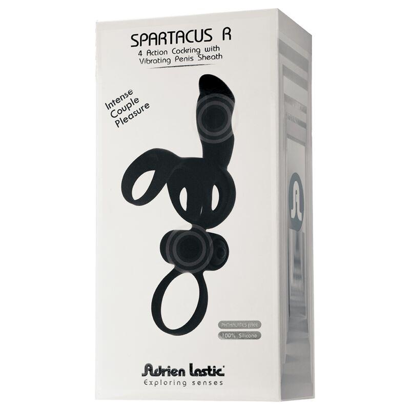ADRIEN LASTIC - SPARTACUS ANILLO & FUNDA DE PENE CON VIBRADOR - Optelum