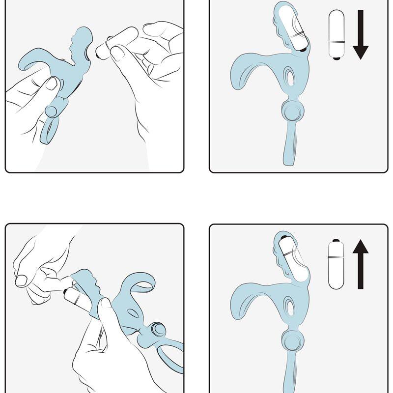 ADRIEN LASTIC - SPARTACUS ANILLO & FUNDA DE PENE CON VIBRADOR - Optelum
