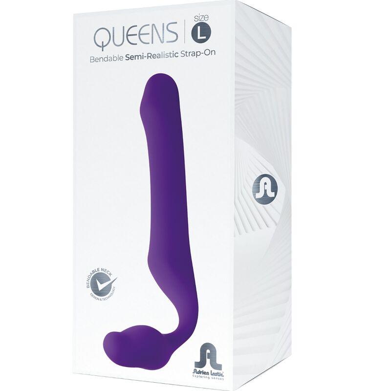 ADRIEN LASTIC - QUEENS STRAP-ON FLEXIBLE VIOLETA TALLA L - Optelum