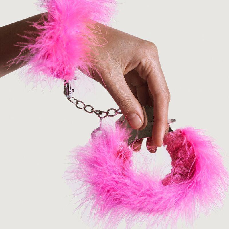 ADRIEN LASTIC - ESPOSAS METAL CON PLUMAS ROSA - Optelum