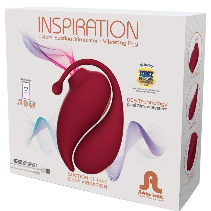 ADRIEN LASTIC - INSPIRATION SUCCIONADOR CLITORIS + HUEVO VIBRADOR ROJO - APP GRATUITA - Optelum