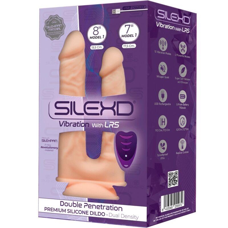 SILEXD - MODELO 1 PENE REALISTICO DOBLE PENETRACION VIBRADOR SILICONA PREMIUM SILEXPAN CONTROL REMOTO 17.5 / 19.5 CM - Optelum