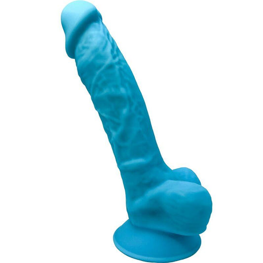 SILEXD - MODELO 1 PENE REALISTICO SILICONA PREMIUM SILEXPAN AZUL 17.5 CM - Optelum