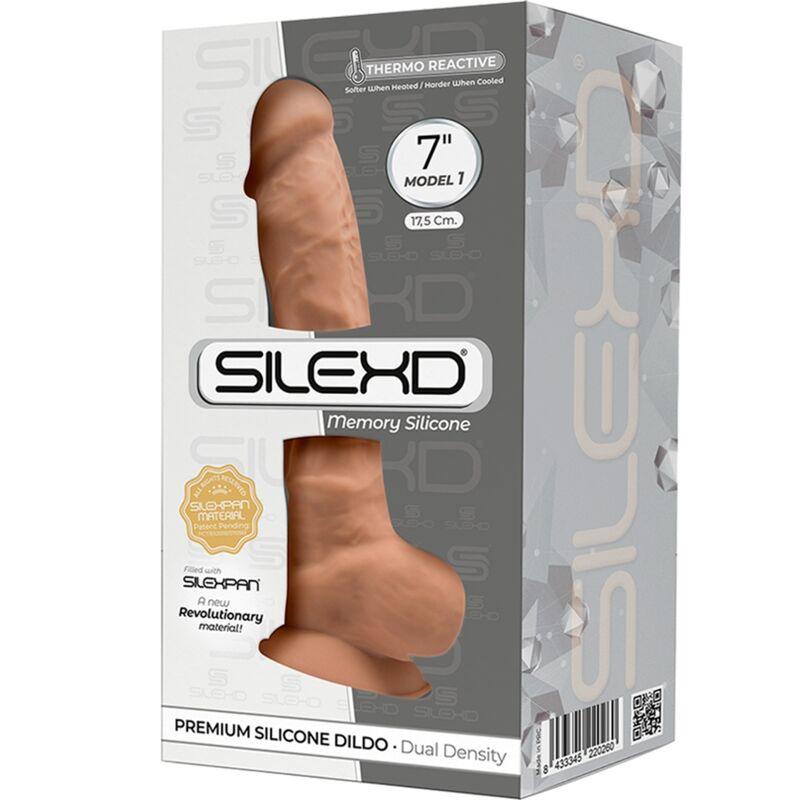 SILEXD - MODELO 1 PENE REALISTICO SILICONA PREMIUM SILEXPAN CARAMELO 17.5 CM - Optelum