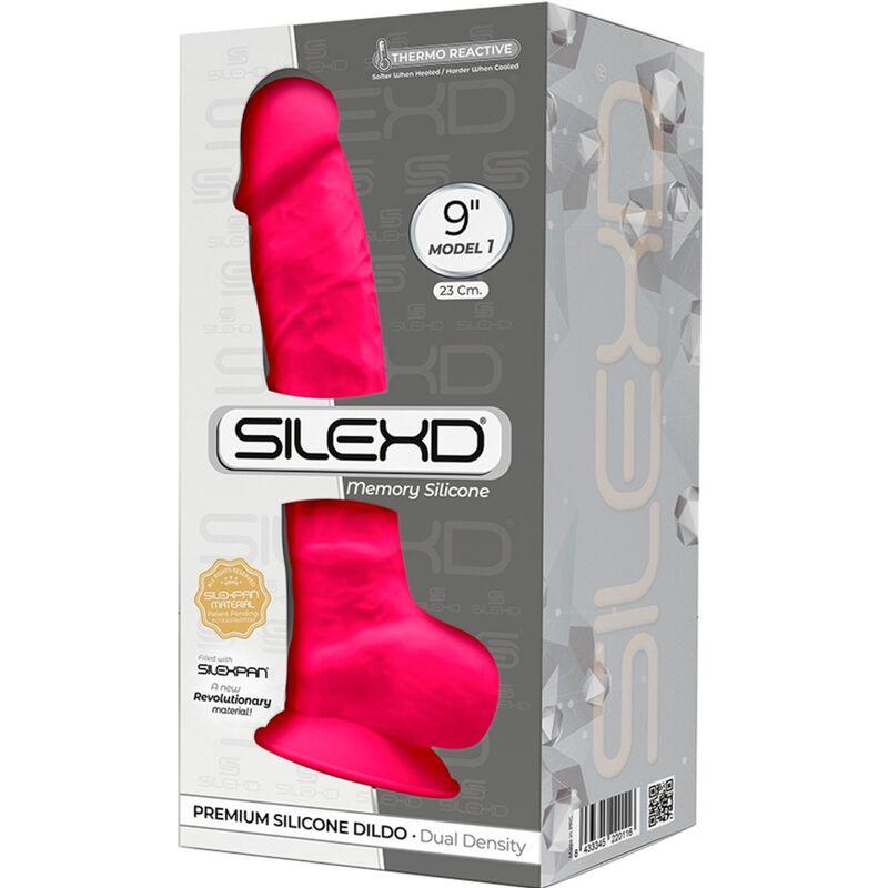 SILEXD - MODELO 1 PENE REALISTICO SILICONA PREMIUM SILEXPAN FUCSIA 23 CM - Optelum