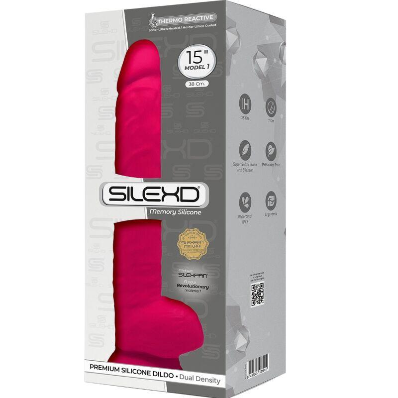 SILEXD - MODELO 1 PENE REALISTICO SILICONA PREMIUM SILEXPAN FUCSIA 38 CM - Optelum