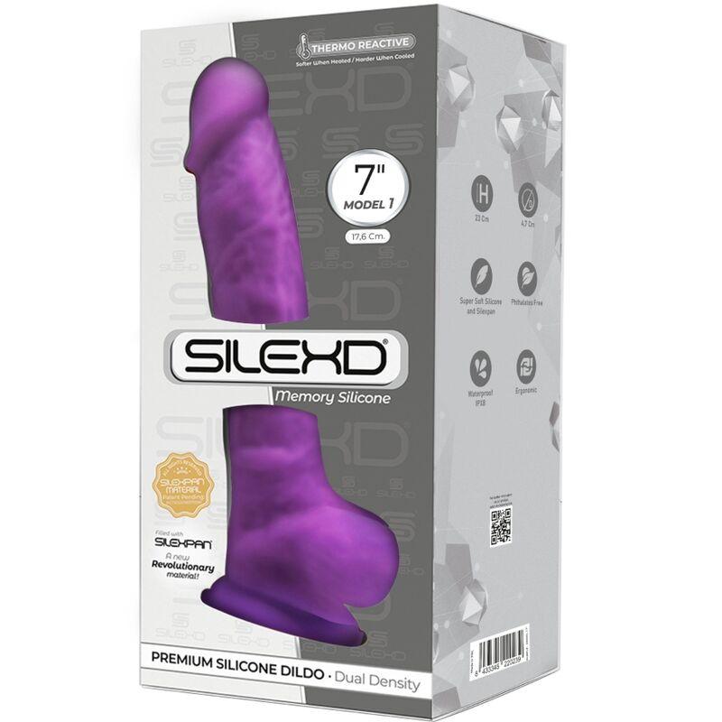 SILEXD - MODELO 1 PENE REALISTICO SILICONA PREMIUM SILEXPAN VIOLETA 17.5 CM - Optelum