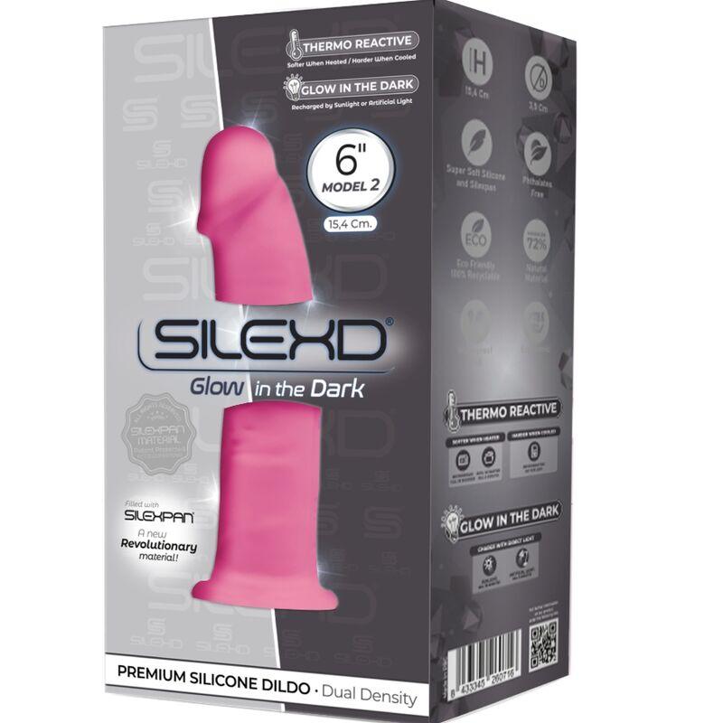 SILEXD - MODELO 2 PENE REALISTICO SILICONA PREMIUM SILEXPAN ROSA FLUORESCENTE 15 CM - Optelum