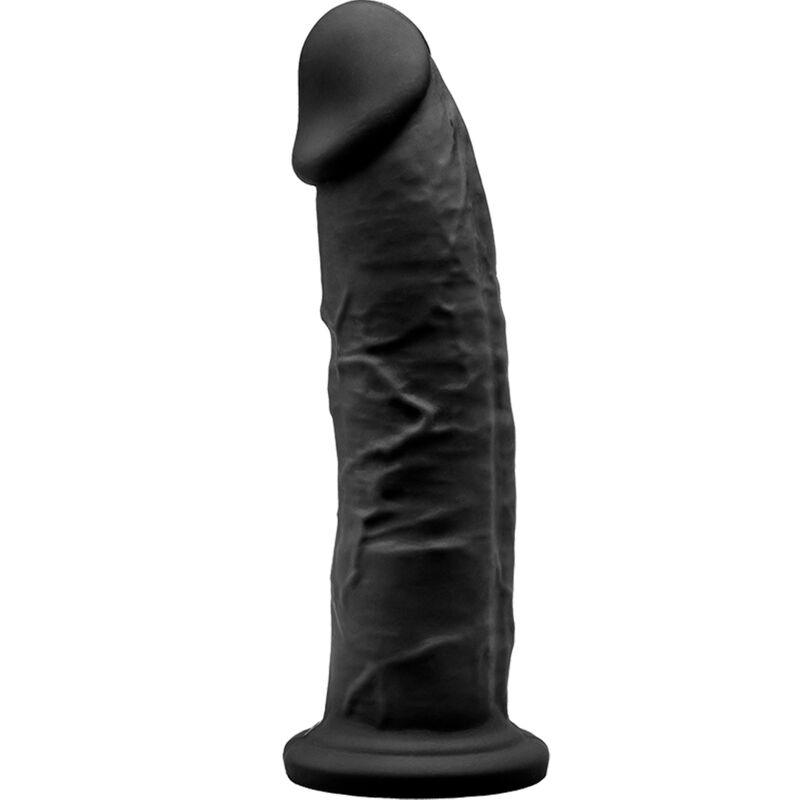 SILEXD - MODELO 2 PENE REALISTICO SILICONA PREMIUM SILEXPAN NEGRO 19 CM - Optelum