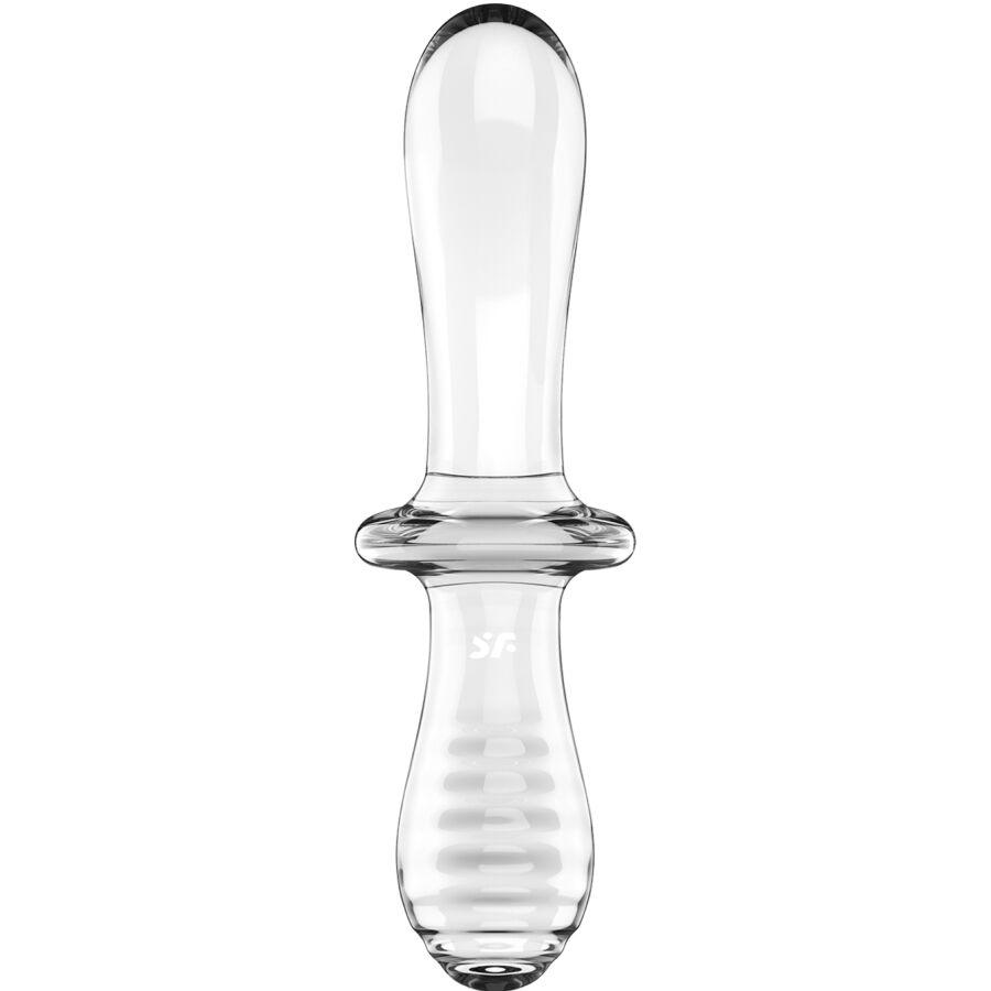 SATISFYER - DOUBLE CRYSTAL DILDO TRANSPARENTE - Optelum