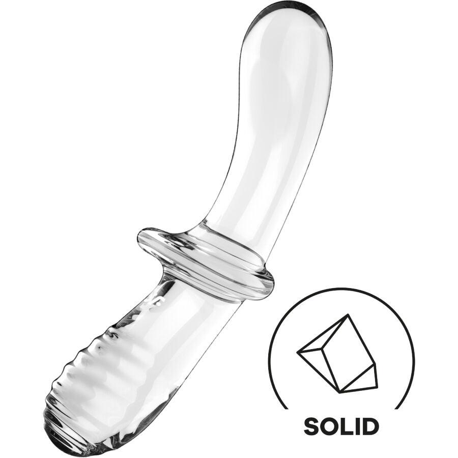 SATISFYER - DOUBLE CRYSTAL DILDO TRANSPARENTE - Optelum
