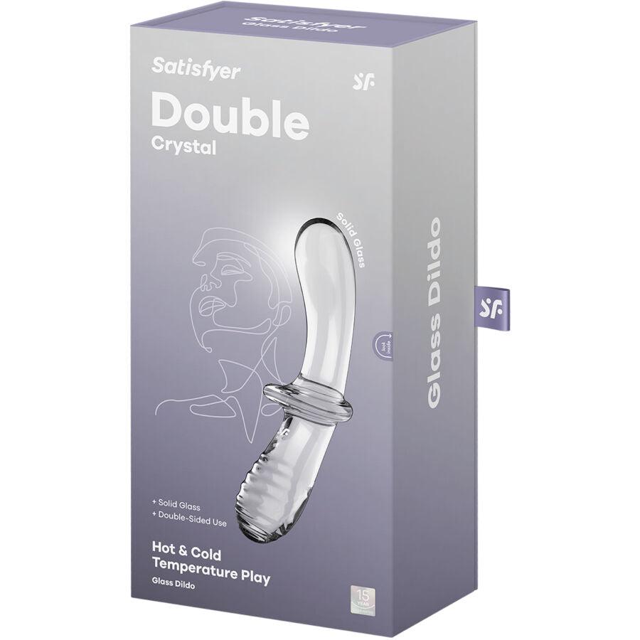 SATISFYER - DOUBLE CRYSTAL DILDO TRANSPARENTE - Optelum