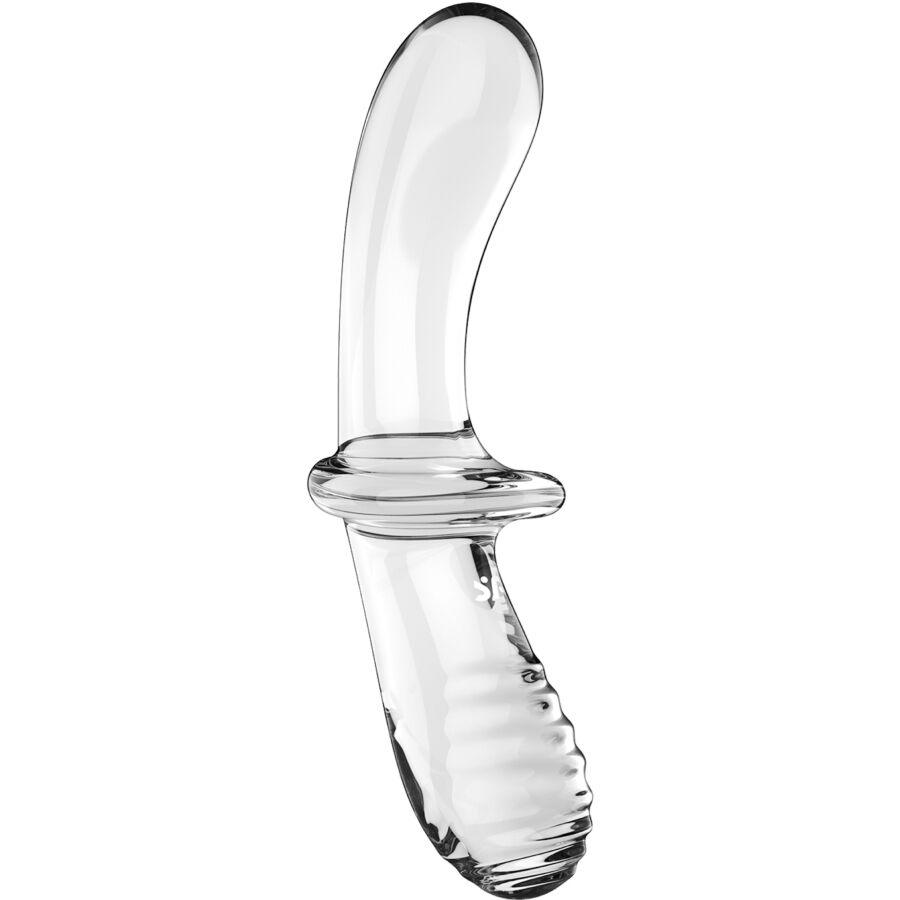 SATISFYER - DOUBLE CRYSTAL DILDO TRANSPARENTE - Optelum