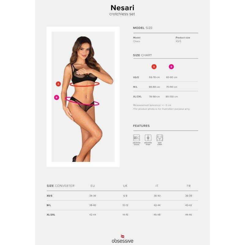 OBSESSIVE - NESARI SET DOS PIEZAS CROTCHLESS XL/XXL - Optelum