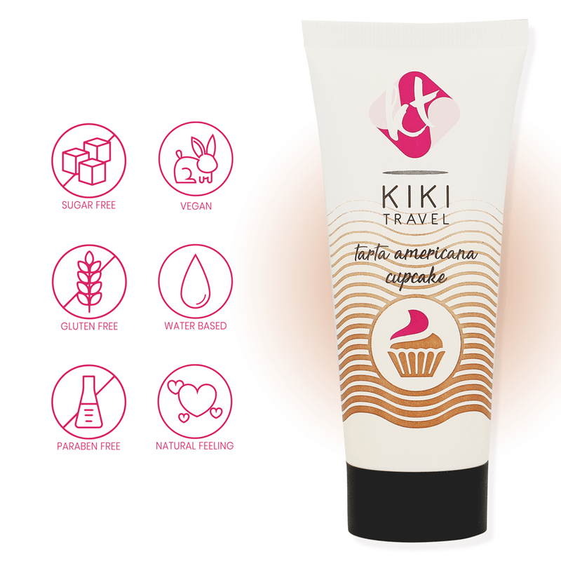KIKÍ TRAVEL - GEL DESLIZANTE SABOR A TARTA AMERICANA CUPCAKE 50 ML - Optelum