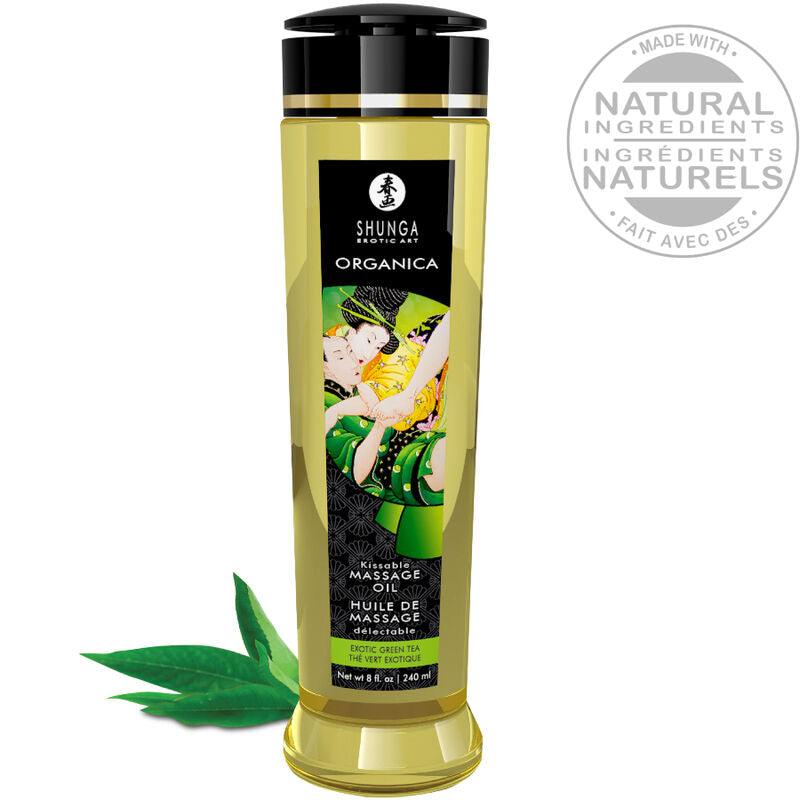 SHUNGA - ACEITE DE MASAJE ORGANICO TE VERDE 240 ML - Optelum