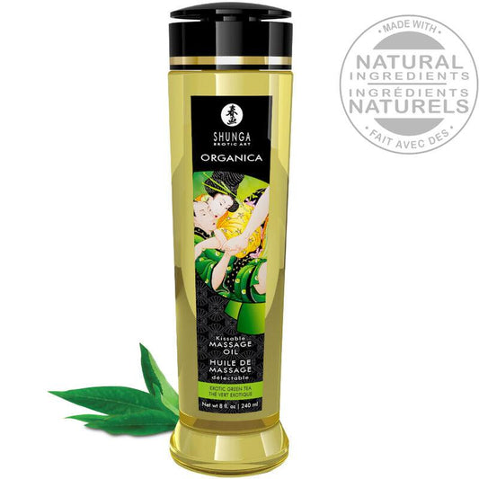 SHUNGA - ACEITE DE MASAJE ORGANICO TE VERDE 240 ML - Optelum