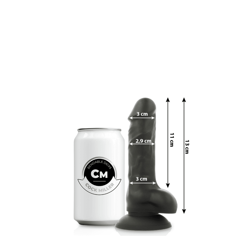 COCK MILLER - SILICONA DENSITY COCKSIL ARTICULABLE NEGRO 13 CM - Optelum