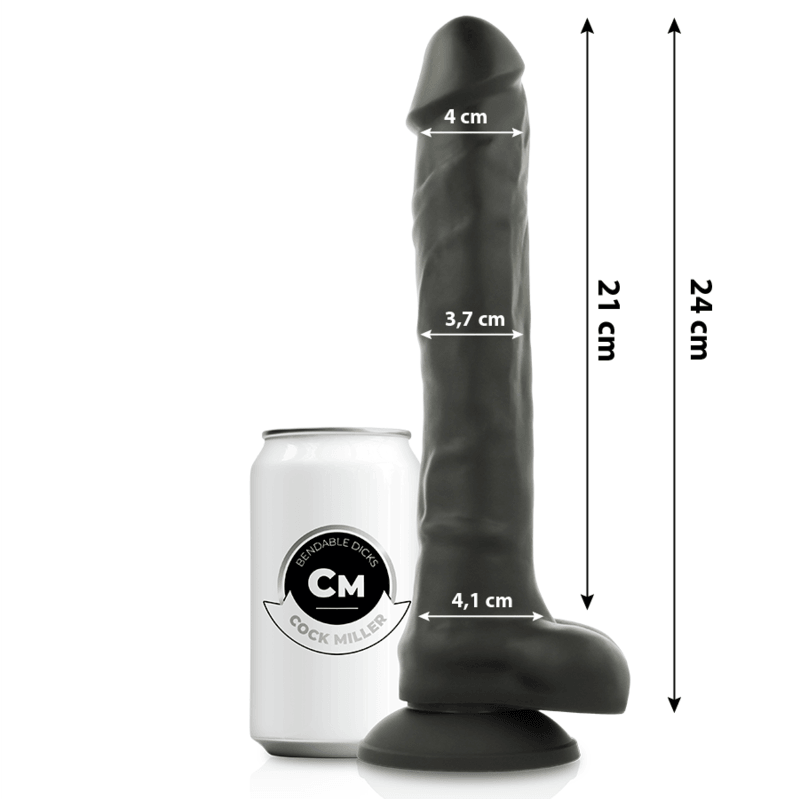 COCK MILLER - SILICONA DENSITY COCKSIL ARTICULABLE NEGRO 24 CM - Optelum