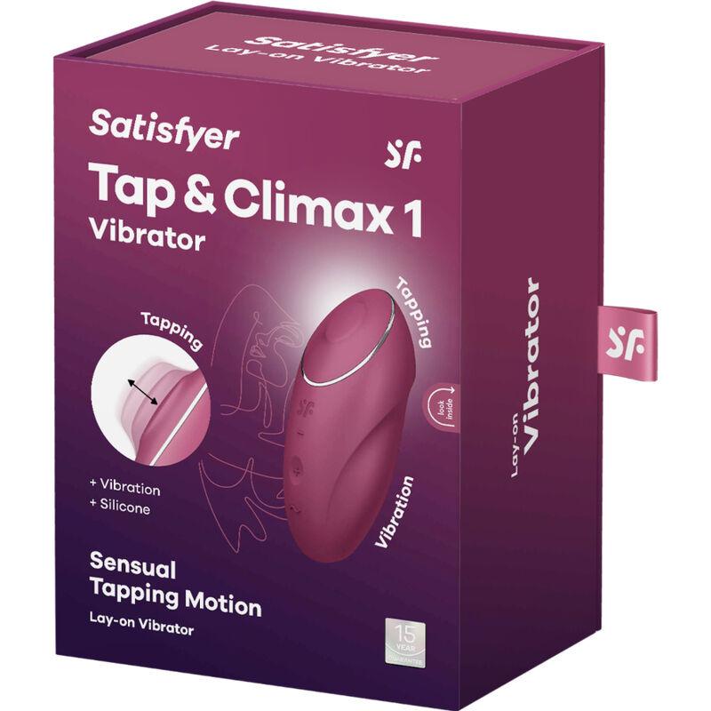 SATISFYER - TAP & CLIMAX 1 VIBRADOR LAY-ON ROJO - Optelum