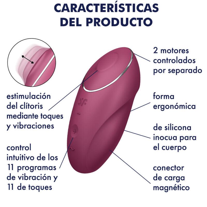 SATISFYER - TAP & CLIMAX 1 VIBRADOR LAY-ON ROJO - Optelum