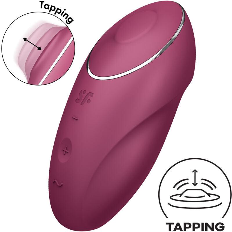 SATISFYER - TAP & CLIMAX 1 VIBRADOR LAY-ON ROJO - Optelum