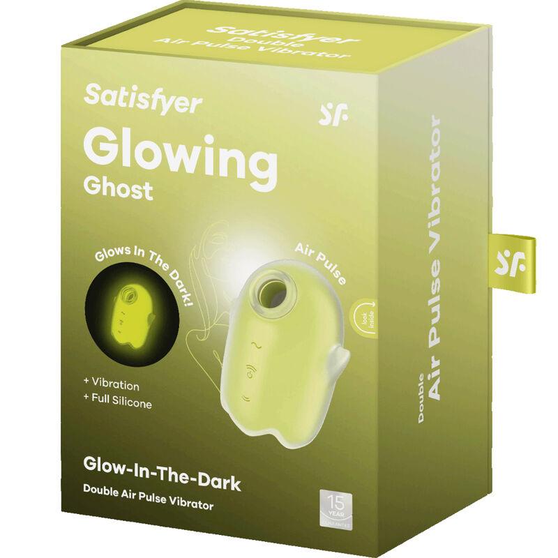 SATISFYER - GLOWING GHOST AIR PULSE & VIBRADOR AMARILLO - Optelum