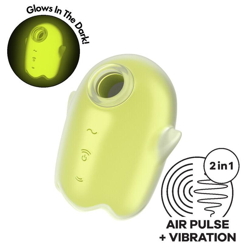 SATISFYER - GLOWING GHOST AIR PULSE & VIBRADOR AMARILLO - Optelum