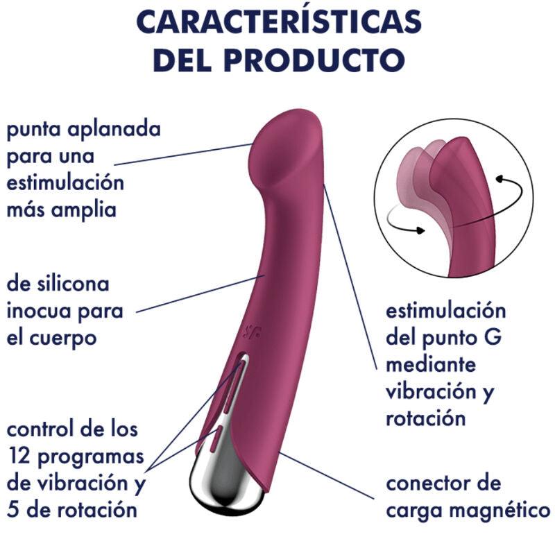 SATISFYER - SPINNING G-SPORT 1 VIBRADOR ROTADOR ROJO - Optelum