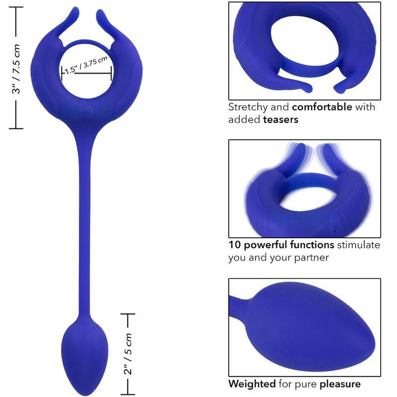 CALEXOTICS - ADMIRAL ANILLO CON PESO PARA PENE AZUL - Optelum
