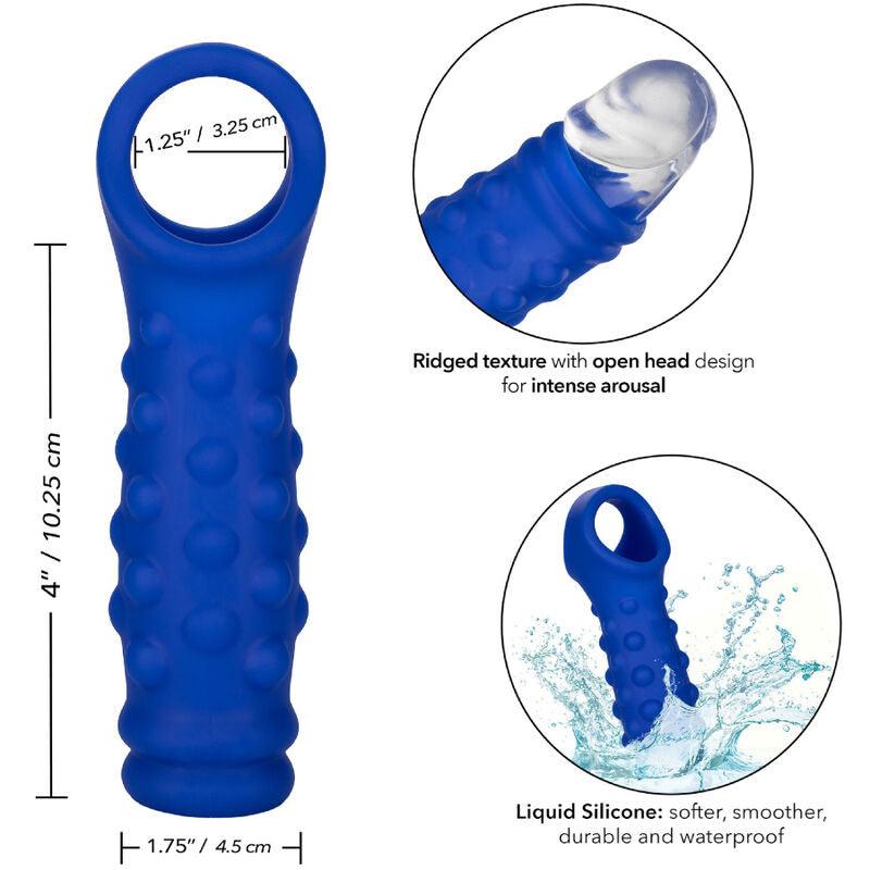 CALEXOTICS - ADMIRAL BEADED FUNDA PENE SILICONA LÍQUIDA AZUL - Optelum