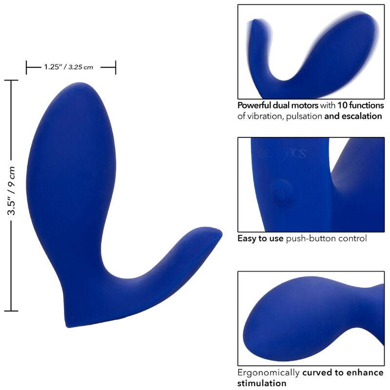 CALEXOTICS - ADMIRAL RIMMING ESTIMULADOR & VIBRADOR PROSTATA AZUL - Optelum