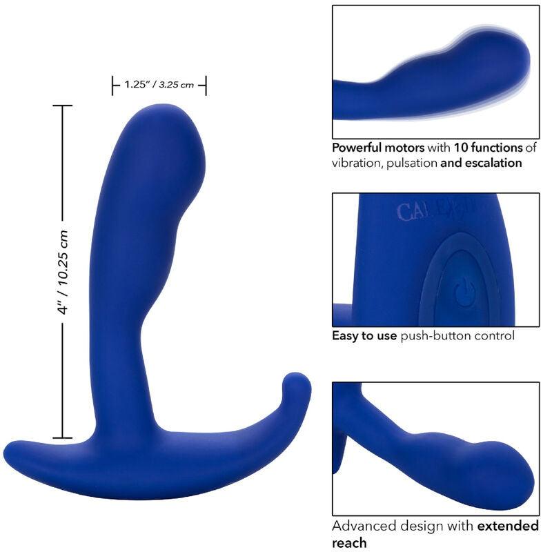 CALEXOTICS - ADMIRAL CURVED ESTIMULADOR & VIBRADOR ANAL AZUL - Optelum