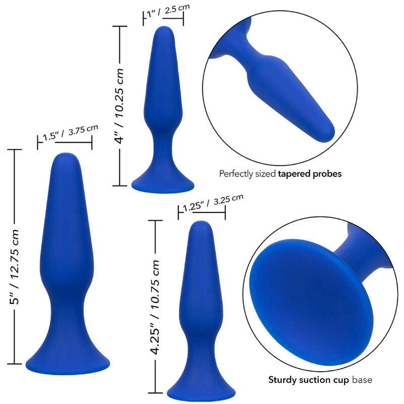 CALEXOTICS - ADMIRAL KIT 3 PLUG ANAL AZUL - Optelum